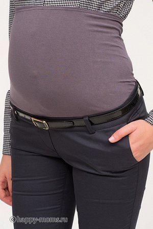 Зайженные брюки для беременных серый