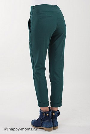 Укороченные брюки-чинос для беременных зеленый
