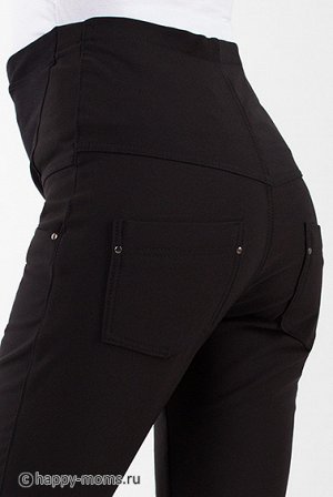 Утепленные брюки для беременных черные