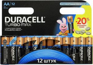 DURACELL TurboMax AA Батарейки алкалиновые 1.5V LR6 12шт