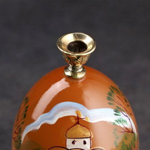 Сувенир " Яйцо с церковным подсвечником", селенит