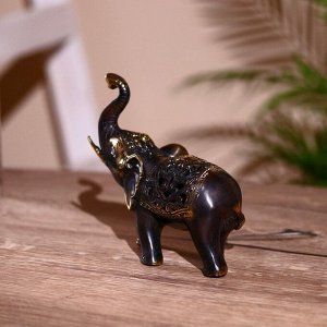 Сувенир "Слон" 13,5х13,5 см, бронза