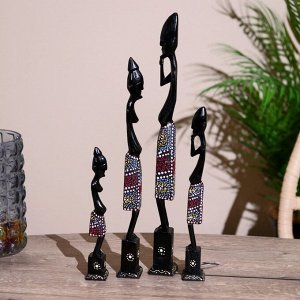 Статуэтки «Семья аборигенов», набор 4 шт., 46 см, 30 см, 25 см, 20 см, дерево, МИКС