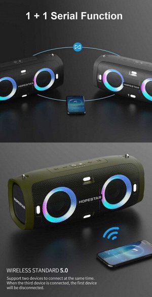 Портативная беспроводная колонка Hopestar A6 party портативная колонка 30W 6000 mAh