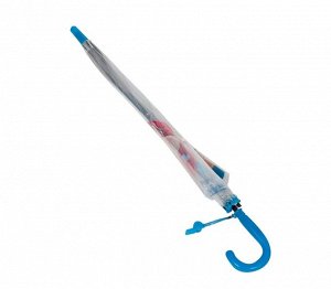 Зонт детский прозрачный трость полуавтомат цвет Мишка (синяя ручка) DINIYA