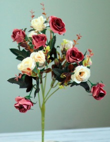 Искусственная ветка розы (12 цветков)