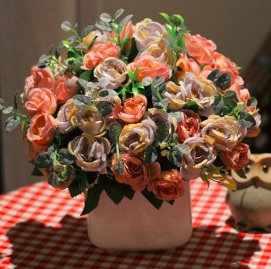 Искусственная ветка розы (5 цветков) Цвет: НА ВЫБОР