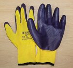 Перчатки рабочие нейлоновые 13 класс с нитрильным обливом 413 НО желто-фиолет