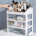 Мини-комод 3-х секционный Х-8130_БП-3, цвет белый/прозрачный