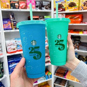 Starbucks Bottle Color 709ml - Стакан Старбакс меняющий цвет. Бирюзовый