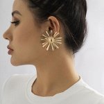 Крупные серьги в форме цветка, цвет золотой (бижутерия)