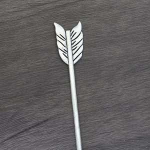 Шпилька для волос, "Скандинавская ретро стрела", цвет серебро (бижутерия)