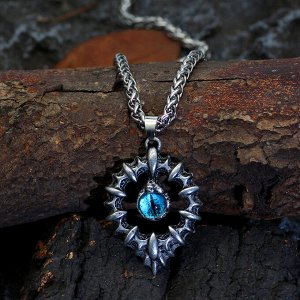 Женская цепь с подвеской "Голубой глаз", цвет серебро (бижутерия)
