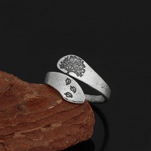 Женское регулируемое кольцо "Древо жизни", цвет серебро (бижутерия)