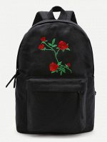 Модный холщовый рюкзак с цветочным принтом