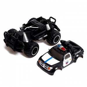 Джип радиоуправляемый «Полиция», работает от батареек, цвет чёрный