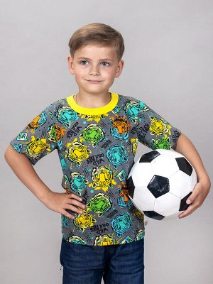 Футболка для мальчика цветная тигры/желтый