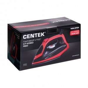 Утюг Centek CT-2360, 1800 Вт, антипригарная подошва, 200 мл, красно-чёрный