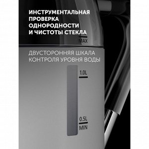 Чайник электрический Polaris PWK 1563CGL, стекло, 1.5 л, 2200 Вт, белый