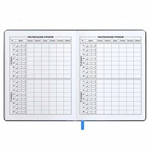 Дневник школьный, формат А5+, 48л., твёрдый переплёт с поролоном, искусственная кожа "Папир", тиснение фольгой (2 цвета).