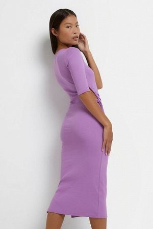 Фиолетовое платье миди River Island со сборками, короткий размер