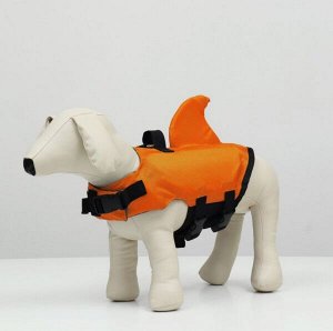 Жилет спасательный для собак Акула р-р M (ДС30, ОГ41-63, ОШ40-48см/9-23кг), оранжевый