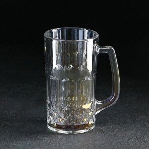 Кружка стеклянная пивная «Кристалл», 500 мл, цвет МИКС