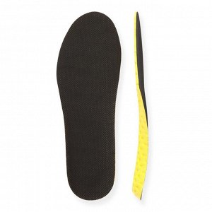 Стельки для обуви, влаговпитывающие, дышащие, 40 р-р, 25 см, пара, цвет чёрный/жёлтый
