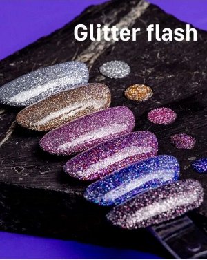 Светоотражающий гель лак для ногтей Glitter flash, 11 мл