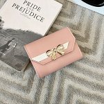 Женский кошелек с декоративным бантиком, цвет розовый