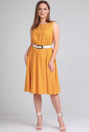 Платье Lady Line 544 горчица горох