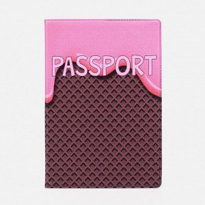 Обложка для паспорта, цвет коричневый/розовый 4922475