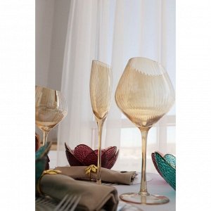 Набор бокалов стеклянных для вина Magistro «Иллюзия», 550 мл, 10?24 см, 6 шт, цвет бронзовый