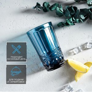 Стакан стеклянный Magistro «Ла-Манш», 350 мл, 8x8x12,5см, цвет синий