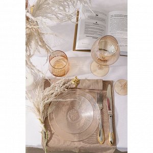 Набор стеклянных стаканов низких Magistro «Иллюзия», 450 мл, 9,5?11,5 см, 6 шт, цвет бронзовый