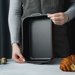 Противень Доляна Promo, 19х25 см, h=5,5 см, антипригарное покрытие, цвет бордовый