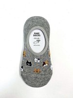 Следки женские СЕРЫЕ с котиками. VIVID COLOR. Корея