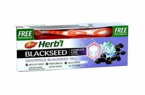 Зубная паста (с экстрактом семян черного тмина) с зубной щеткой 150г Dabur Toothpaste Herb'l Black Seed
