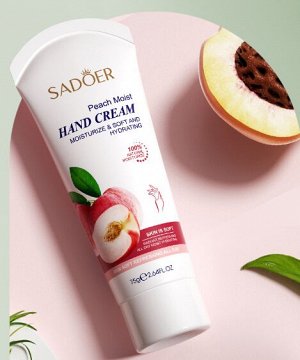 Питательный и увлажняющий крем для рук с персиковым маслом SADOER, 60 гр