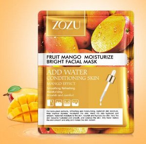 Матирующая тканевая маска для красивого тона кожи с экстрактом манго ZOZU