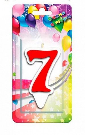 Свеча тортовая Красная цифра 7