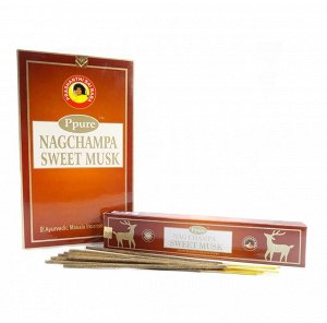 Благовония Ppure Nagchampa Sweet MUSK Сладкий Мускус упак 15 г