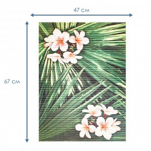 Коврик для ванной комнаты напольный из вспененного ПВХ "Тропик" 67х47 см