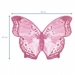 Коврик для ванной комнаты и туалета "Бабочка" 65х47 см (розовый)