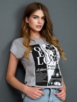 Футболка &quot;LOVE &quot; (МЕЛАНЖ)*