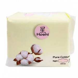 HOSHI Pure Cotton Прокладки гигиенические д/критич.дней ночные Night Use (290мм), 8шт