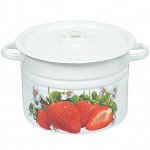 Кастрюля сталь, эмалированное покрытие, 8 л, с крышкой, Сибирские товары
