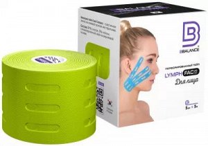 BBalance™ Кинезио тейп  BBTape LYMPH FACE Органический Эко-Хлопок  5 см × 5 м