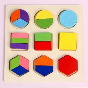Головоломка «Фигуры. Дроби и целое», 3x3 см, до 1/3