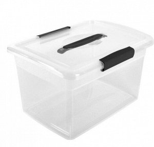 Ящик для хранения, 14 л, с крышкой, пластик, проз. кристалл, KEEPLEX Vision, 222 х 370 х 274 мм, 1/6